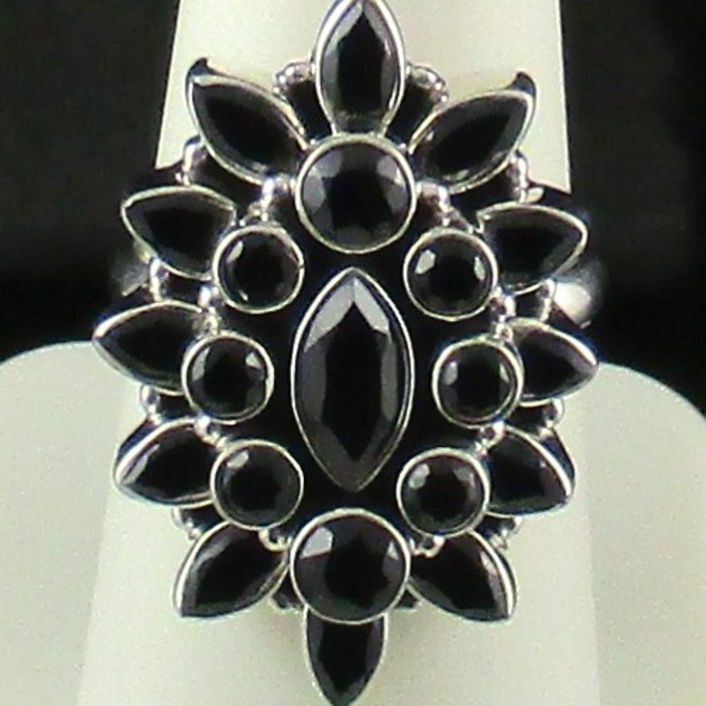 Himalayan Gems Black Spinel Cluster Ring